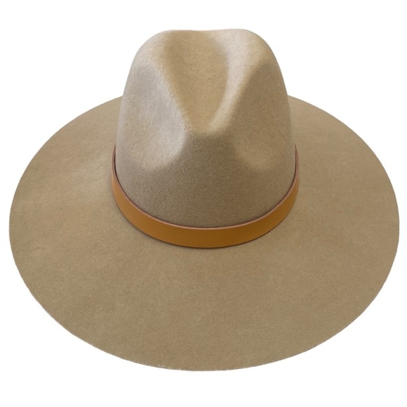 NWOT Gigi Pip Emma Wide Brim Fedora in Tan Size 57 S/M - Picture 3 of 9